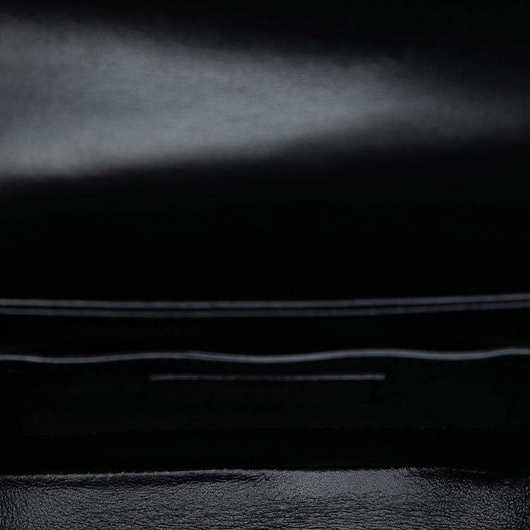 Pre Owned Saint Laurent Paris Black Small Velvet Solferino Satchel In Box