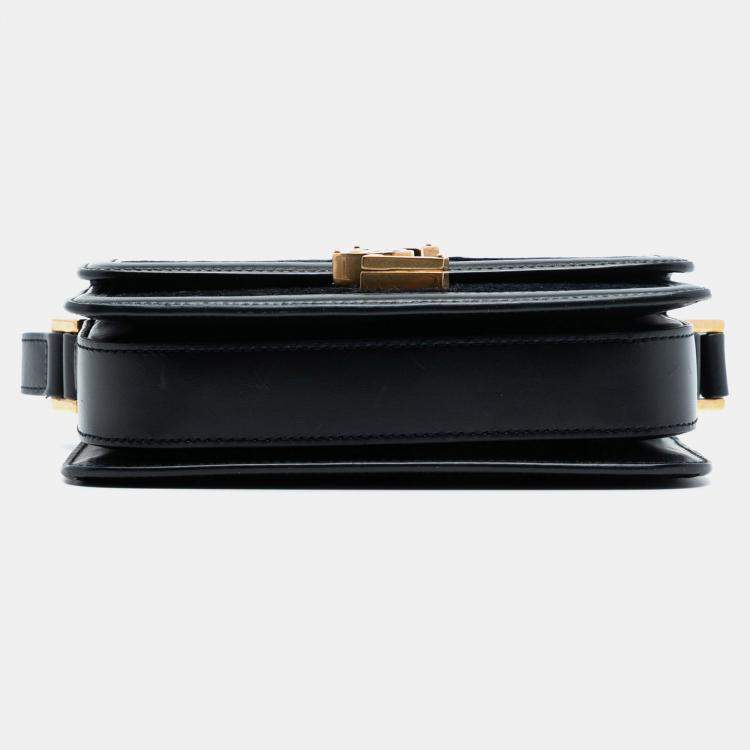 Pre Owned Saint Laurent Paris Black Small Velvet Solferino Satchel In Box