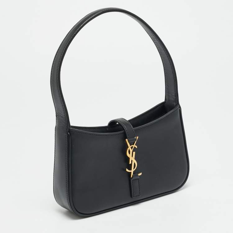 Pre Owned Saint Laurent LE 5 À 7 Mini Black Leather Hobo