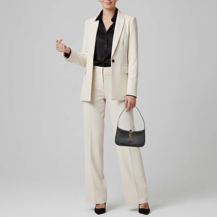 Pre Owned Saint Laurent LE 5 À 7 Mini Black Leather Hobo