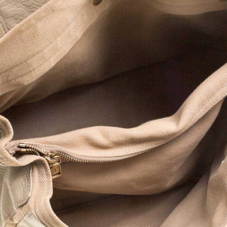 Pre Owned Yves Saint Laurent Beige Leather Medium Muse Two Satchel