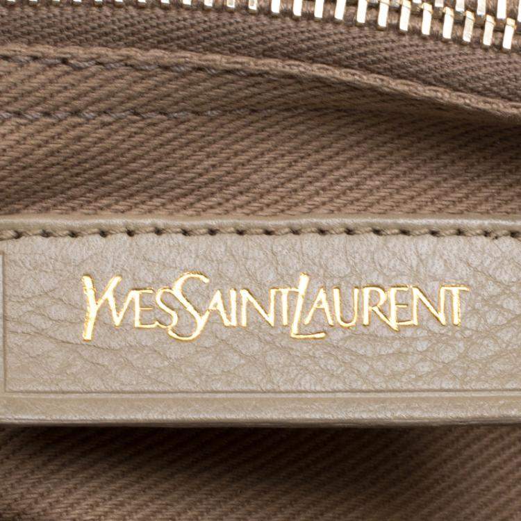 Pre Owned Yves Saint Laurent Beige Leather Medium Muse Two Satchel