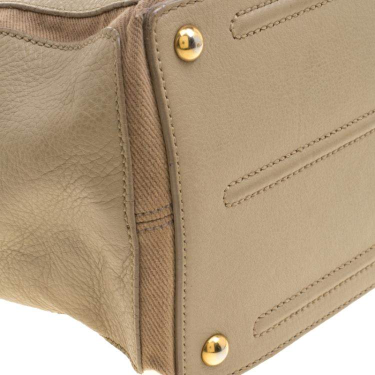 Pre Owned Yves Saint Laurent Beige Leather Medium Muse Two Satchel