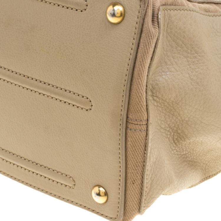 Pre Owned Yves Saint Laurent Beige Leather Medium Muse Two Satchel