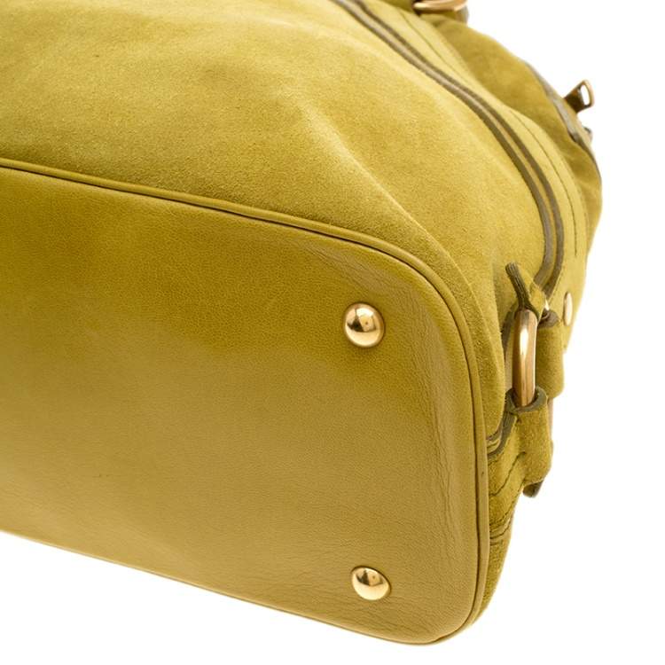 Pre Owned Saint Laurent Yellow Suede Large Muse Bag
