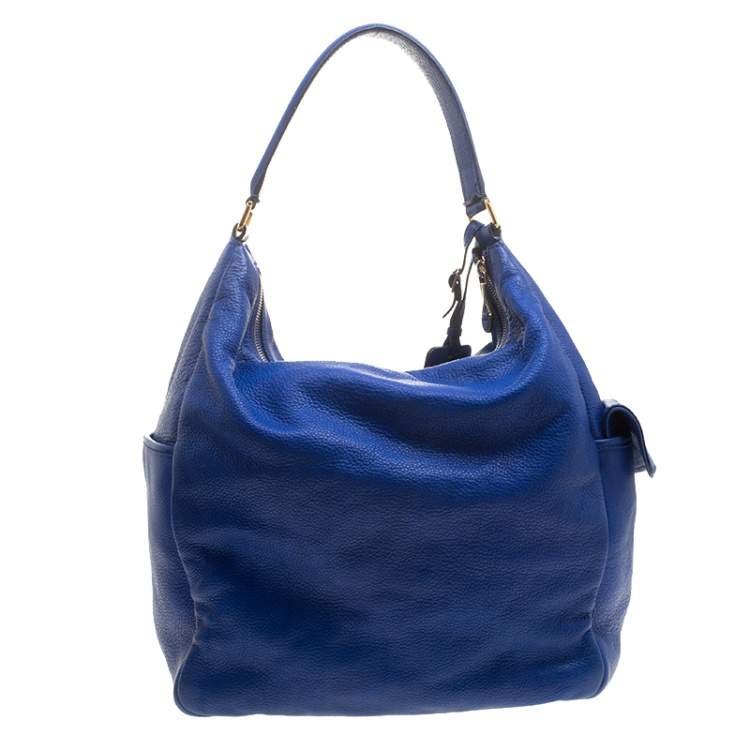 Pre Owned Yves Saint Laurent Blue Leather Multy Hobo