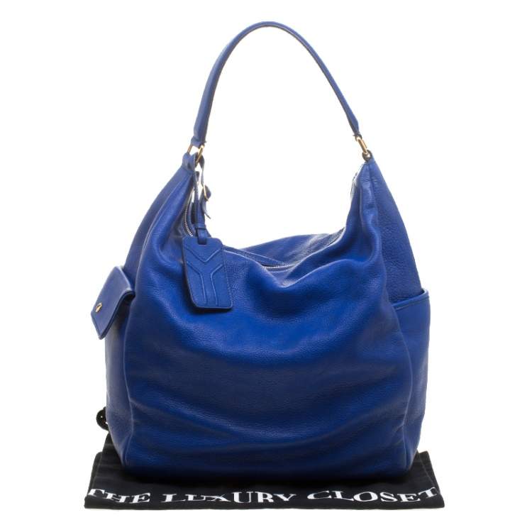 Pre Owned Yves Saint Laurent Blue Leather Multy Hobo