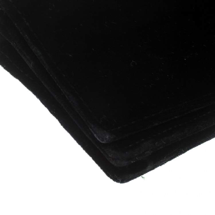 Pre Owned Yves Saint Laurent Black Velvet Lace Up Clutch