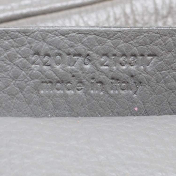 Pre Owned Yves Saint Laurent Grey Leather Large Obi Bowler Bag