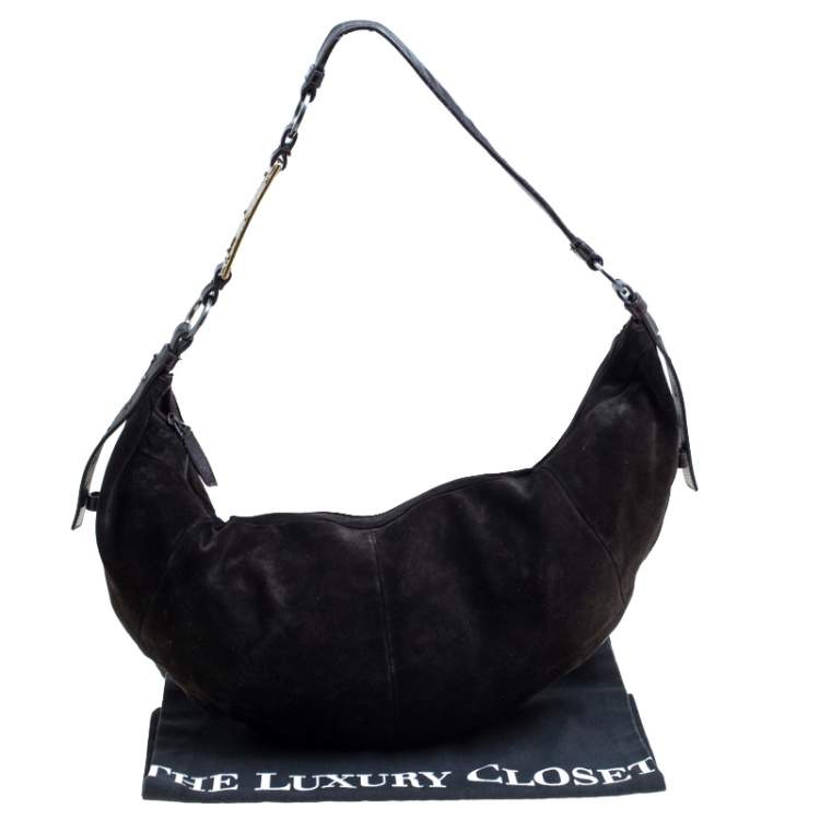 Pre Owned Yves Saint Laurent Brown Suede Hobo