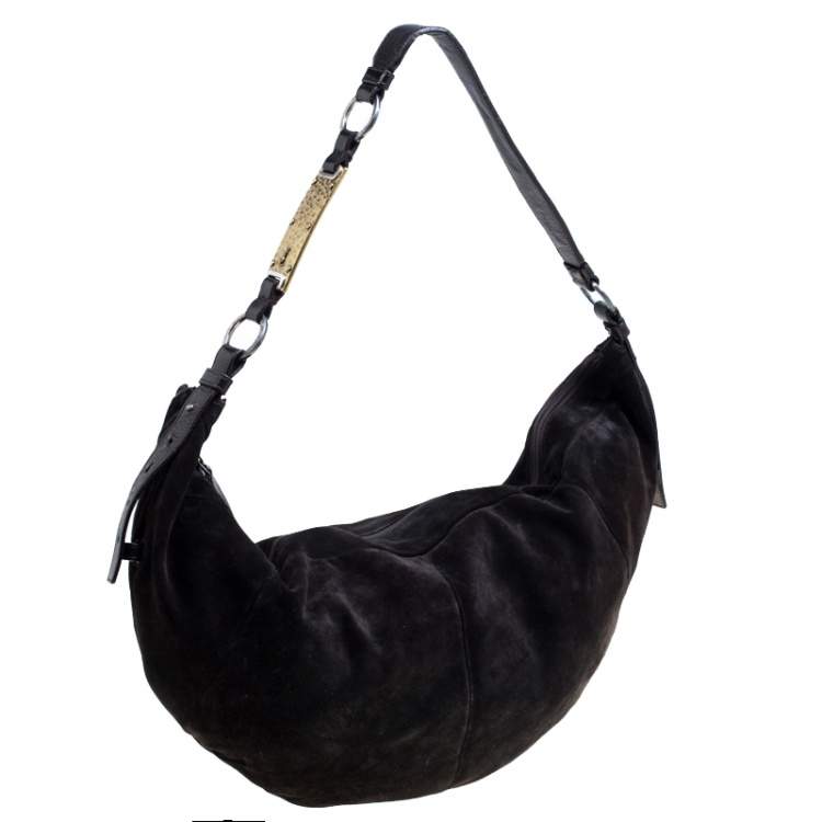 Pre Owned Yves Saint Laurent Brown Suede Hobo