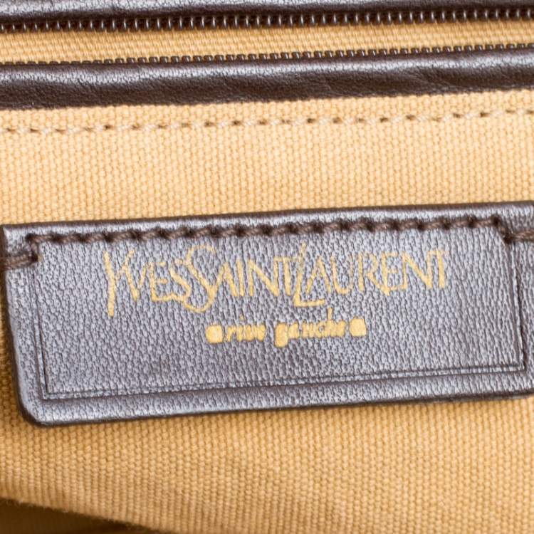 Pre Owned Yves Saint Laurent Gold Leather Medium Majorelle Tote