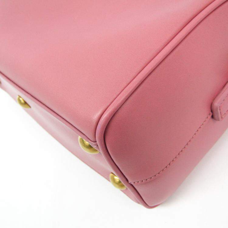 Pre Owned Saint Laurent Paris Pink Leather Classic Baby Duffle Bag