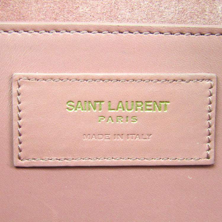 Pre Owned Saint Laurent Paris Pink Leather Classic Baby Duffle Bag