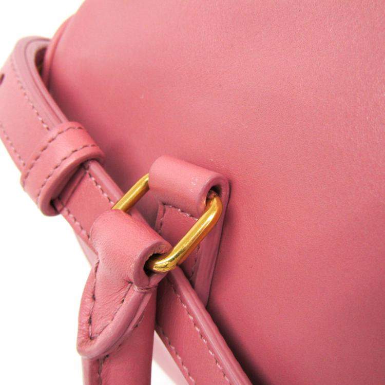 Pre Owned Saint Laurent Paris Pink Leather Classic Baby Duffle Bag