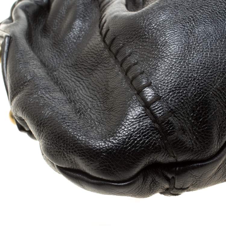 Pre Owned Yves Saint Laurent Black Leather Vincennes Mombasa Hobo