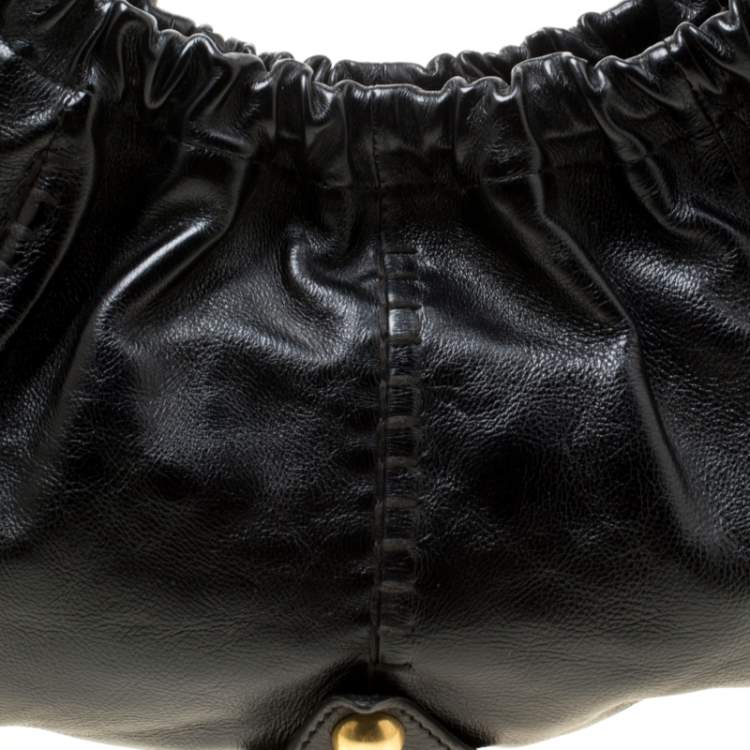 Pre Owned Yves Saint Laurent Black Leather Vincennes Mombasa Hobo