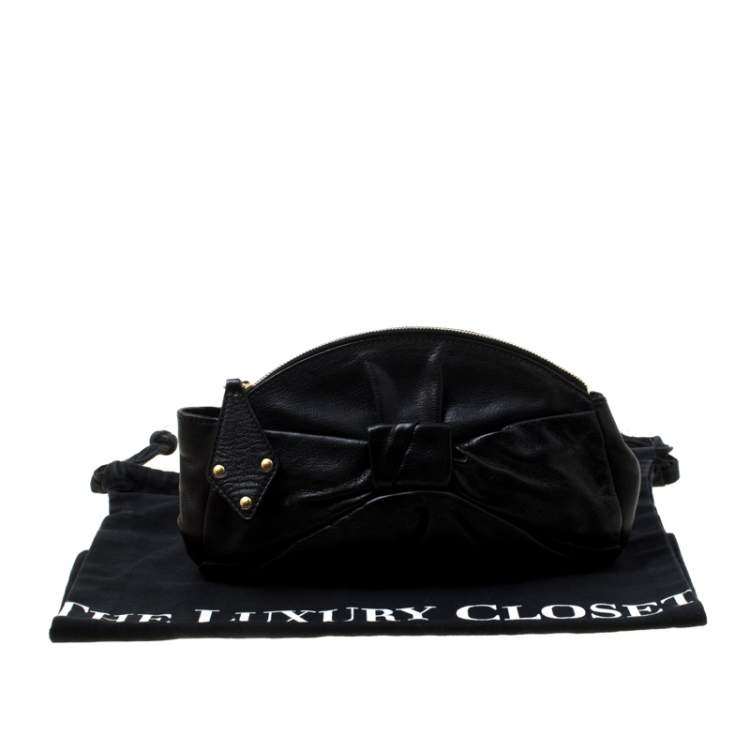 Pre Owned Yves Saint Laurent Black Leather Clutch