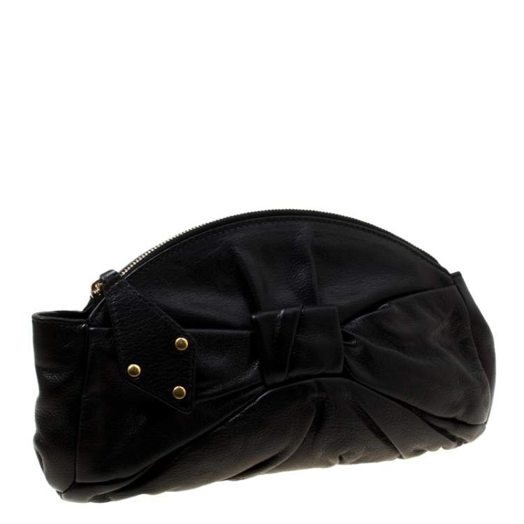 Pre Owned Yves Saint Laurent Black Leather Clutch