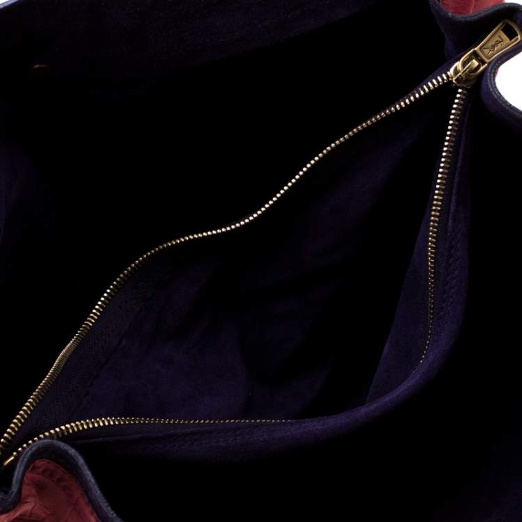 Pre Owned Saint Laurent Multicolor Nubuck Leather Large Muse Two Bag