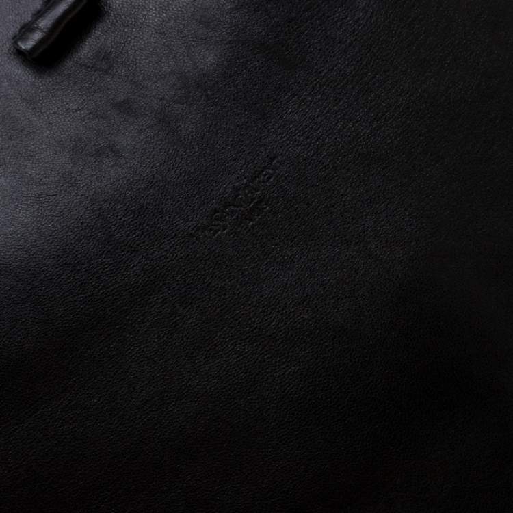 Pre Owned Saint Laurent Black Leather Oversized Muse Satchel