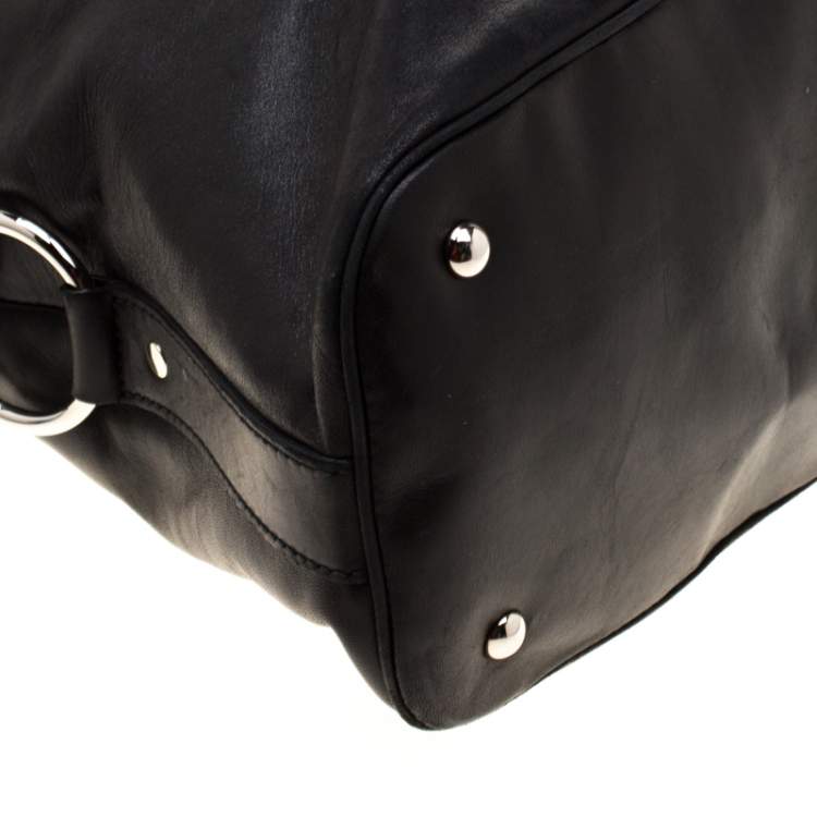 Pre Owned Saint Laurent Black Leather Oversized Muse Satchel