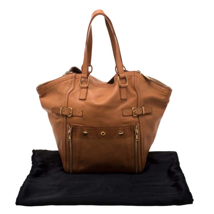 Pre Owned Saint Laurent Brown Leather Large Downtown Tote