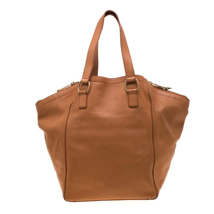 Pre Owned Saint Laurent Brown Leather Large Downtown Tote