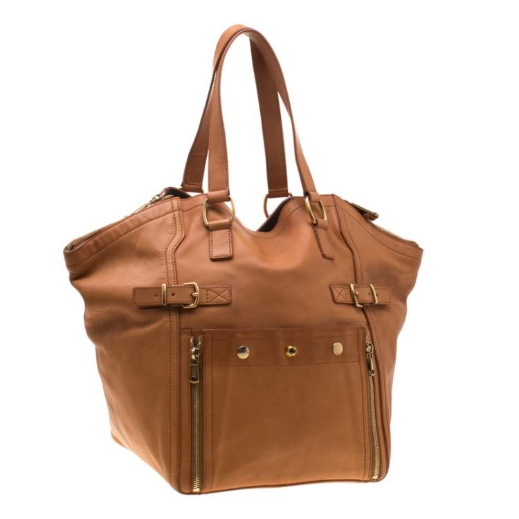 Pre Owned Saint Laurent Brown Leather Large Downtown Tote