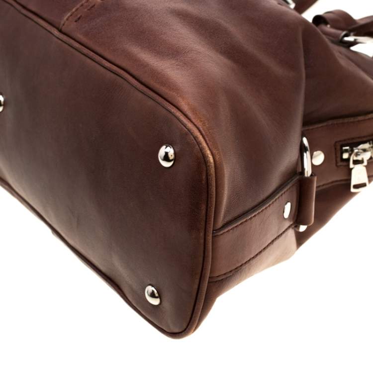 Pre Owned Saint Laurent Brown Leather Large Muse Bag