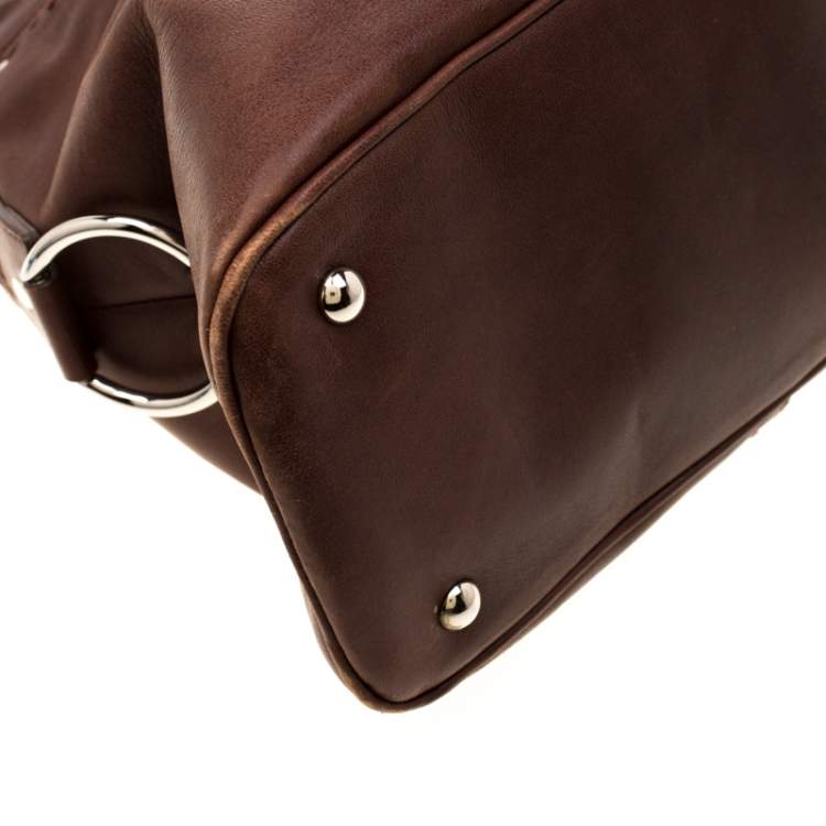 Pre Owned Saint Laurent Brown Leather Large Muse Bag