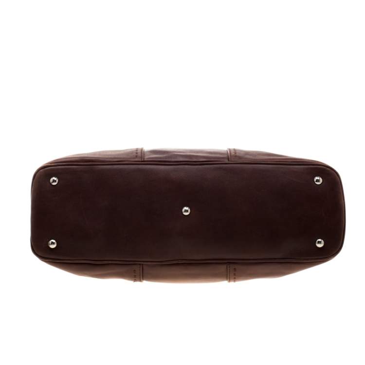Pre Owned Saint Laurent Brown Leather Large Muse Bag