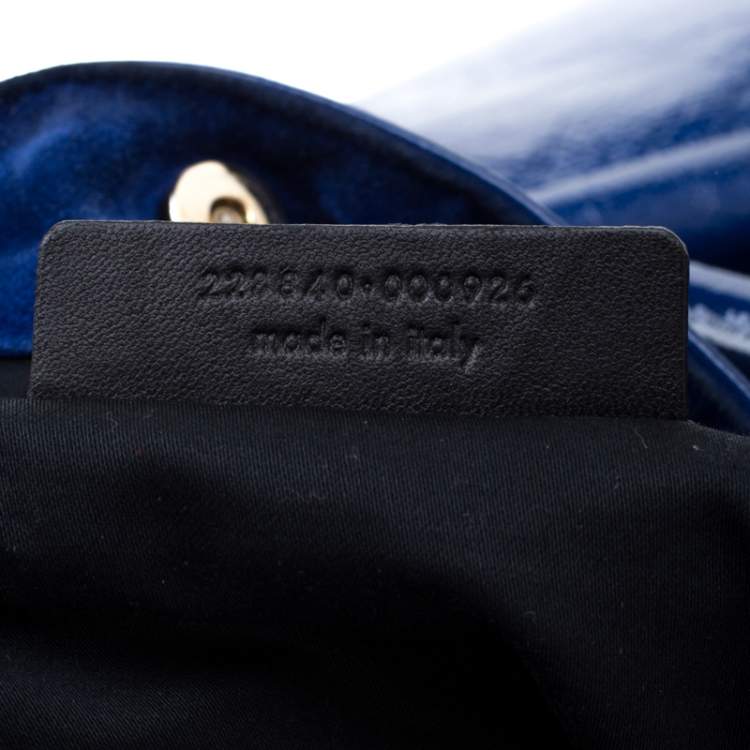 Pre Owned Yves Saint Laurent Royal Blue Patent Leather Roady Hobo