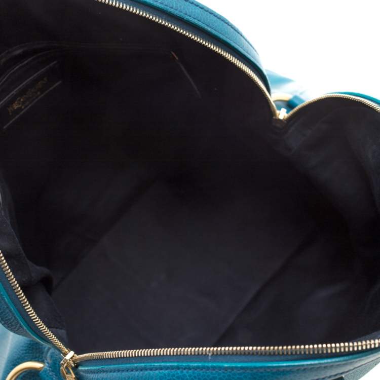 Pre Owned Saint Laurent Green Leather Oversized Muse Bag