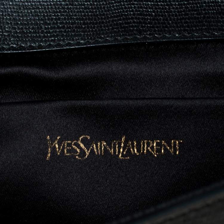 Pre Owned Saint Laurent Black Leather Large Chyc Clutch