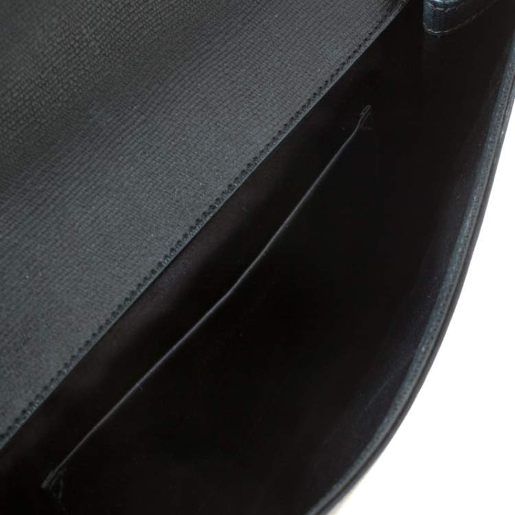 Pre Owned Saint Laurent Black Leather Large Chyc Clutch