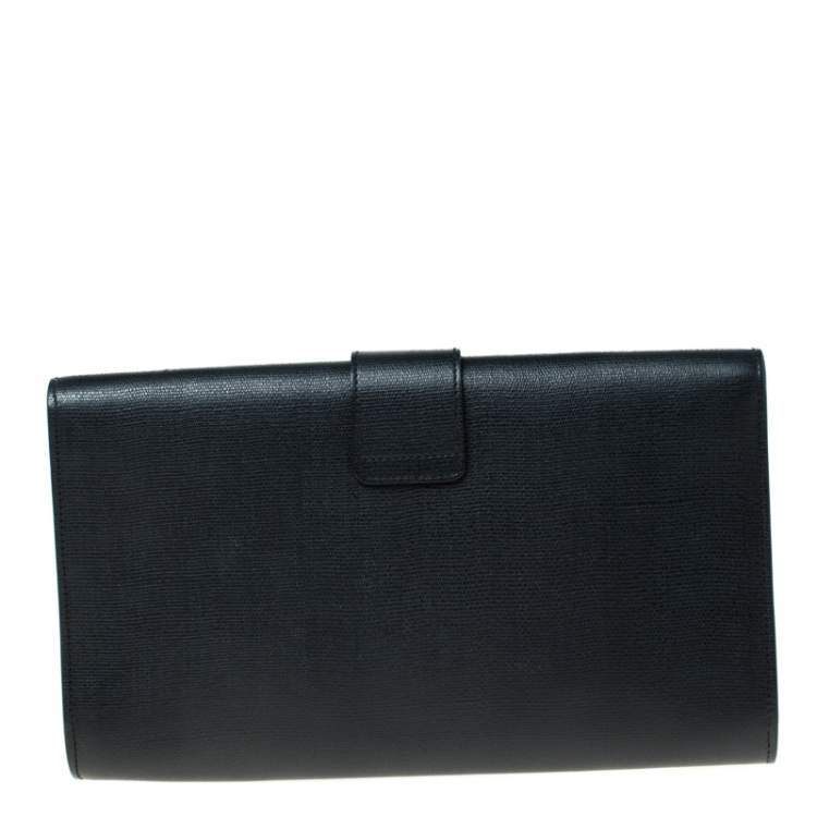 Pre Owned Saint Laurent Black Leather Large Chyc Clutch