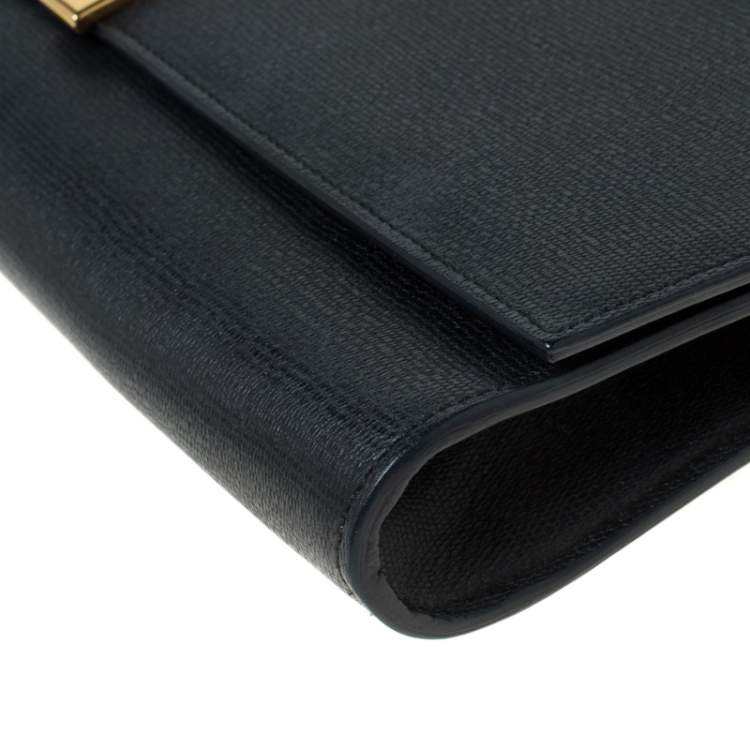 Pre Owned Saint Laurent Black Leather Large Chyc Clutch