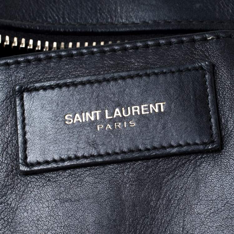 Pre Owned Saint Laurent Paris Black Leather Small Cabas Chyc Tote