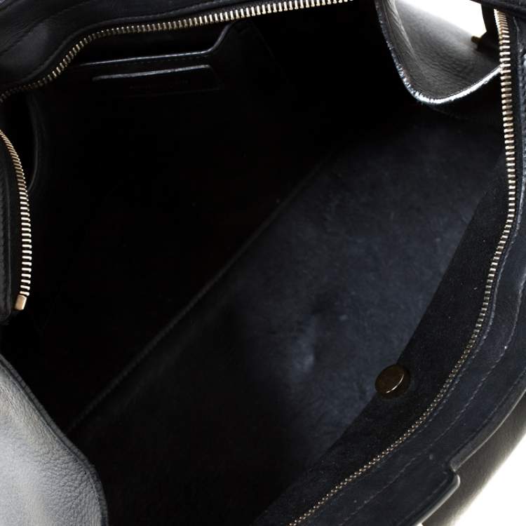Pre Owned Saint Laurent Paris Black Leather Small Cabas Chyc Tote