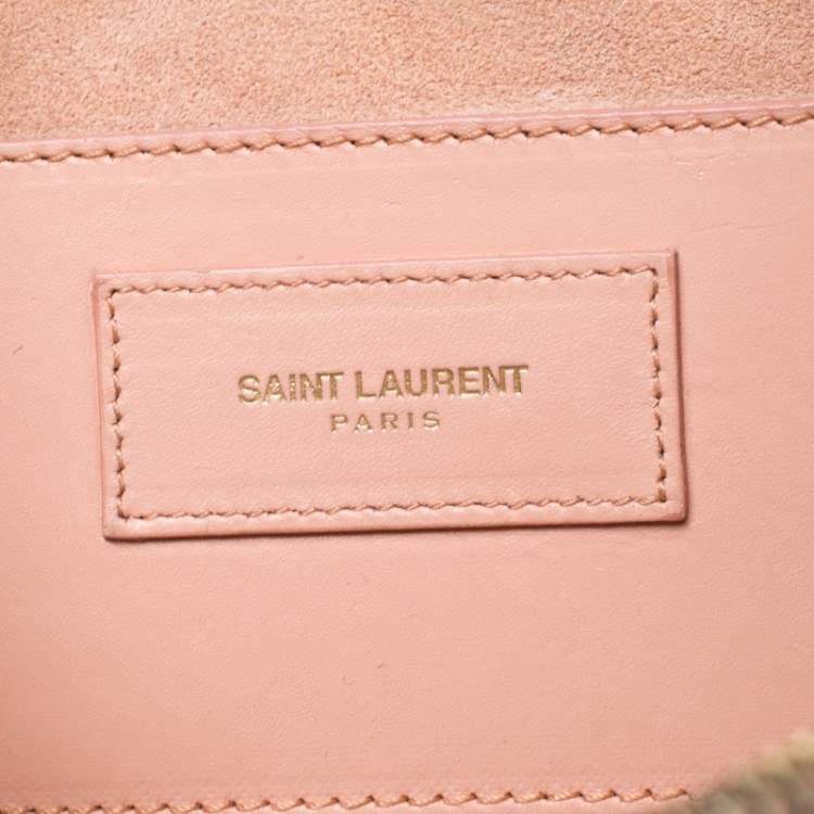 مملوكة مسبقًا Saint Laurent Peach Leather Classic Baby Duffle Crossbody Bag 