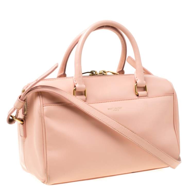 مملوكة مسبقًا Saint Laurent Peach Leather Classic Baby Duffle Crossbody Bag 
