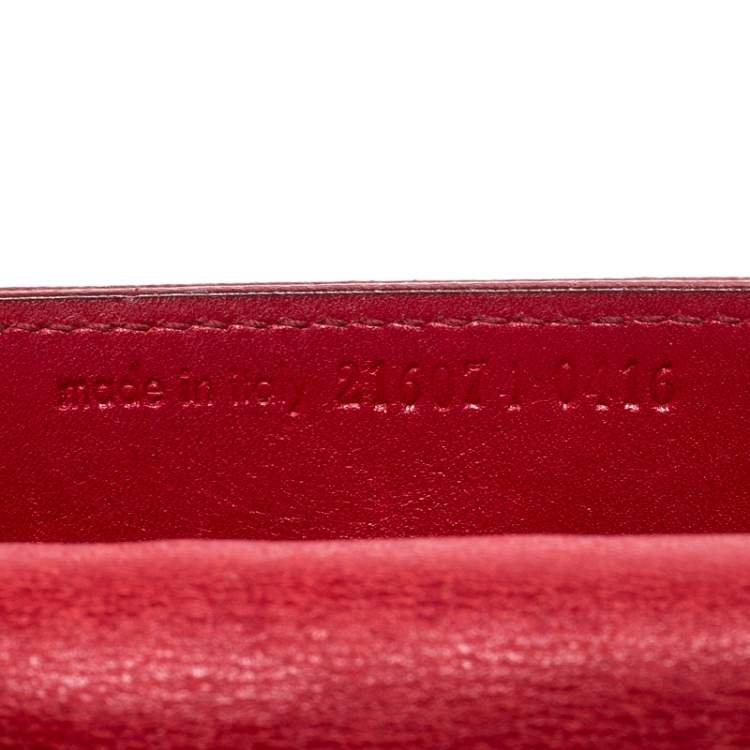 Pre Owned Saint Laurent Paris Red Leather Small Envelope Wallet