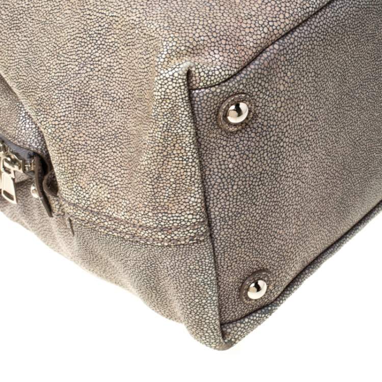 Pre Owned Saint Laurent Grey Stingray Embossed Leather Medium Easy Y Bag