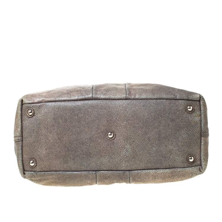 Pre Owned Saint Laurent Grey Stingray Embossed Leather Medium Easy Y Bag
