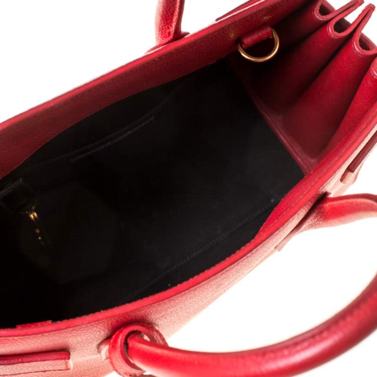Pre Owned Saint Laurent Red Leather Baby Classic Sac De Jour Tote