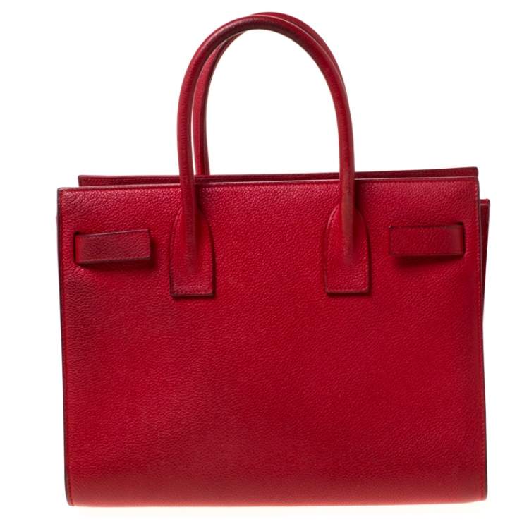 Pre Owned Saint Laurent Red Leather Baby Classic Sac De Jour Tote
