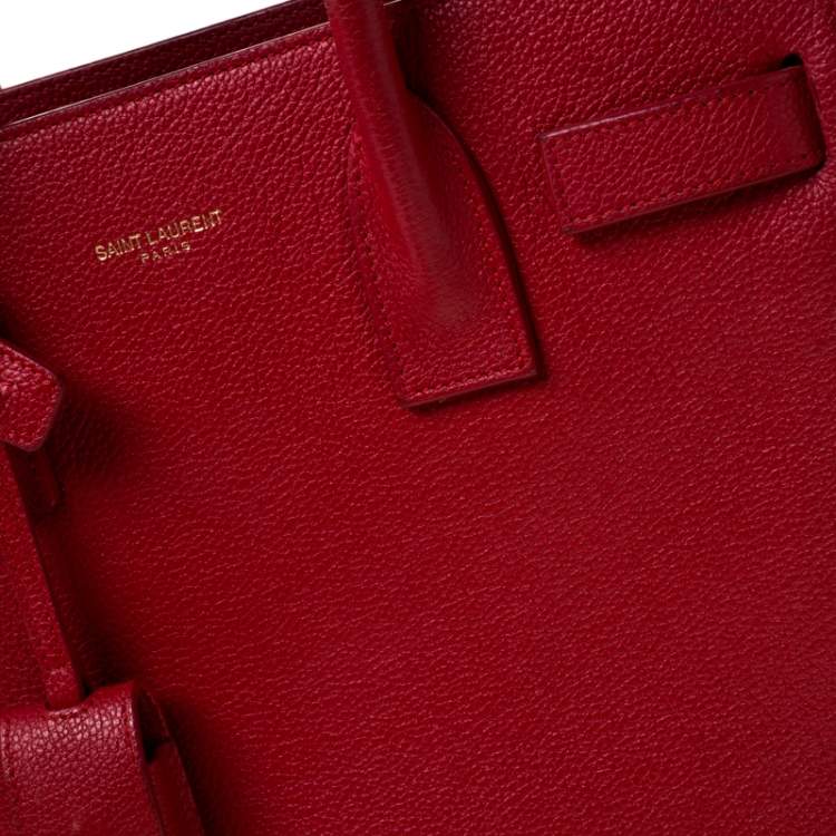 Pre Owned Saint Laurent Red Leather Baby Classic Sac De Jour Tote