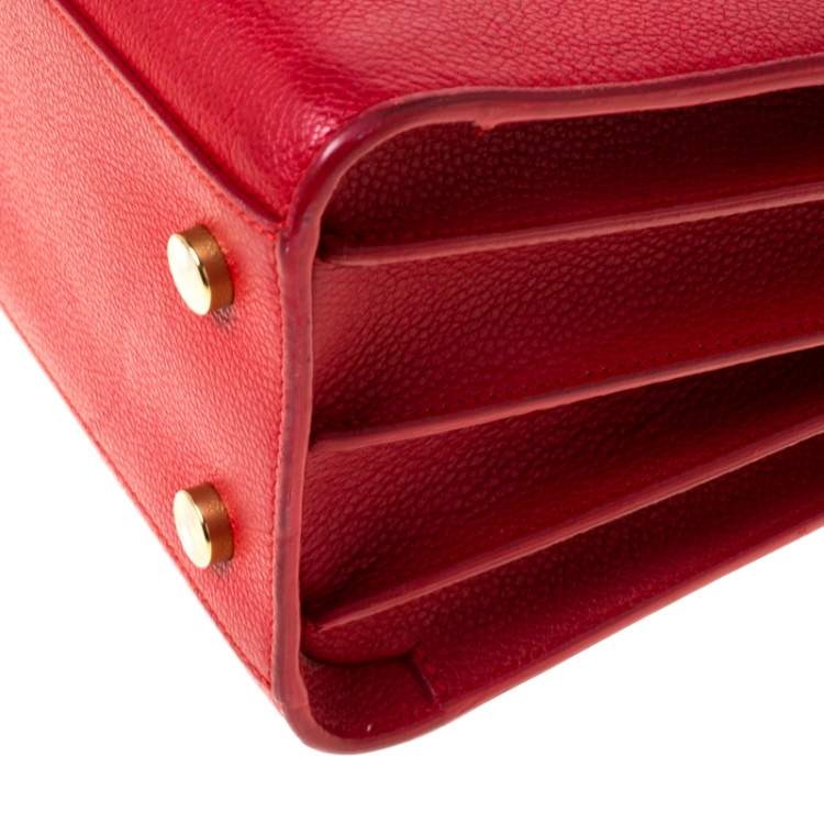 Pre Owned Saint Laurent Red Leather Baby Classic Sac De Jour Tote