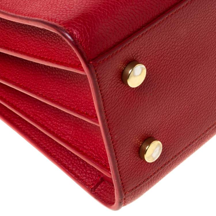Pre Owned Saint Laurent Red Leather Baby Classic Sac De Jour Tote